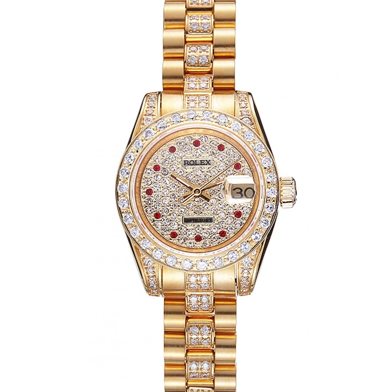 Swiss 622023 Gold Diamond Dial DateJust Rolex 0604